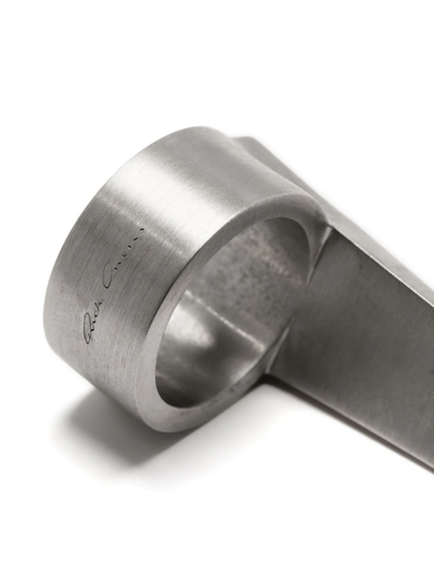 Rick Owens Trunk Silver-tone Ring In Silber
