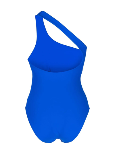 Shop Bondi Born Colette Off-shoulder One-piece In Blue