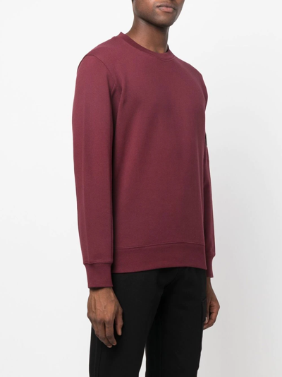 Shop C.p. Company Logo-patch Crew Neck Sweater In Red