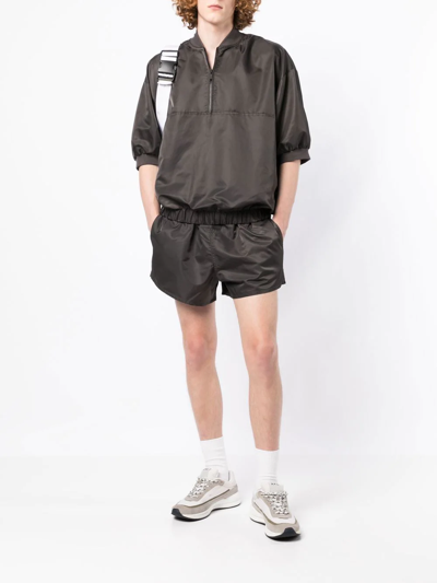 Essentials Half-zip Band-collar Sweatshirt In Grau