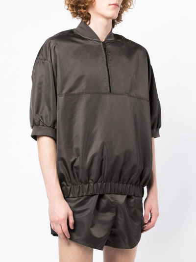 Essentials Half-zip Band-collar Sweatshirt In Grau