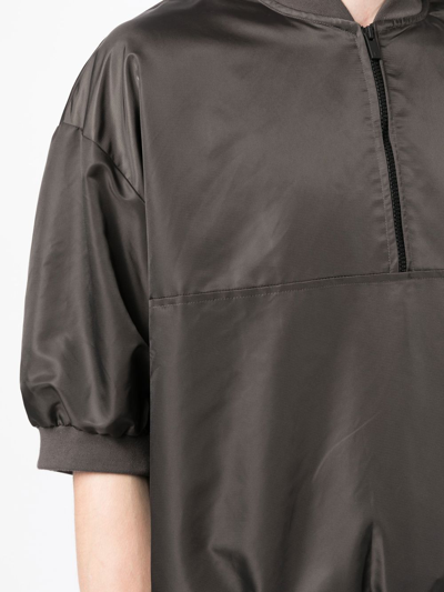 Essentials Half-zip Band-collar Sweatshirt In Grau
