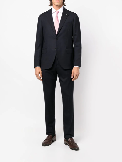 Lardini Single-breasted Slim-cut Suit In Blau