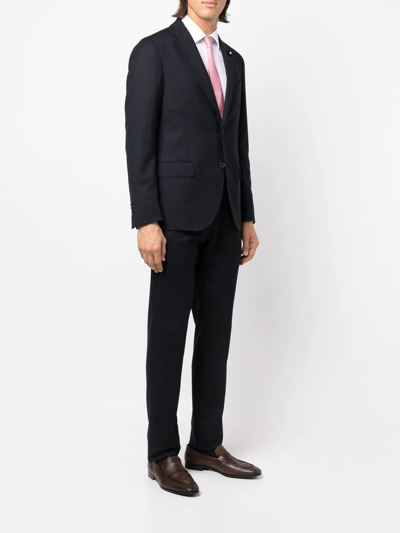 Lardini Single-breasted Slim-cut Suit In Blau