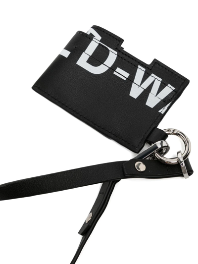 Shop A-cold-wall* Typographic Leather Cardholder In Schwarz