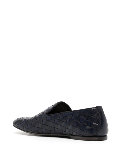 Barrett Woven-leather Loafers In Blau