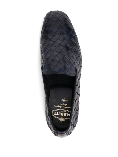 Shop Barrett Woven-leather Loafers In Blau