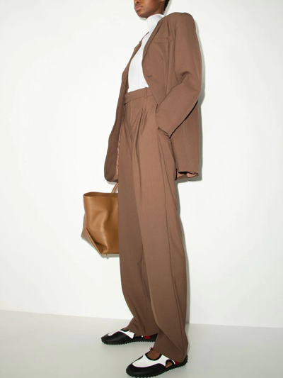 Shop Sir. Adrien Pleated Trousers In Brown