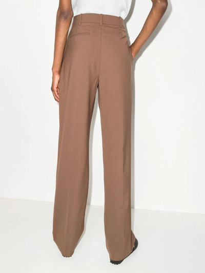 Shop Sir. Adrien Pleated Trousers In Brown