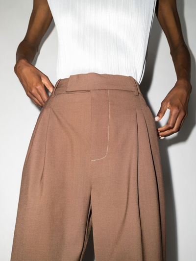 Shop Sir Adrien Pleated Trousers In Brown