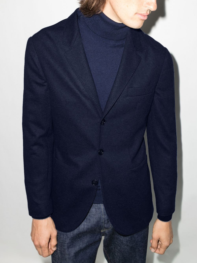Brunello Cucinelli Blazer With Patch Pockets In Blau
