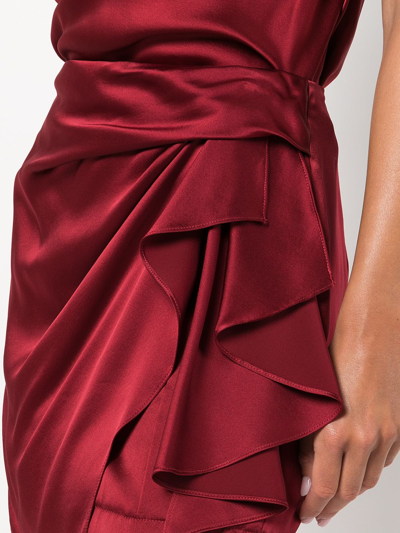 Shop Michelle Mason Draped-detail Mini Skirt In Red