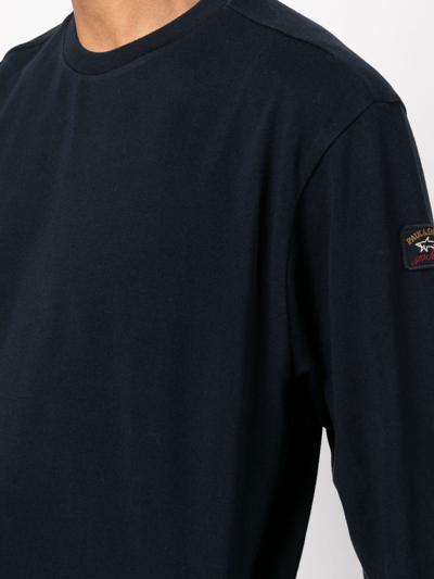 Shop Paul & Shark Logo-patch Organic-cotton Sweatshirt In Blau