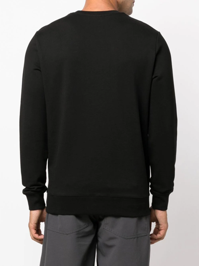 Shop Apc Logo-print Crew-neck Sweatshirt In Schwarz