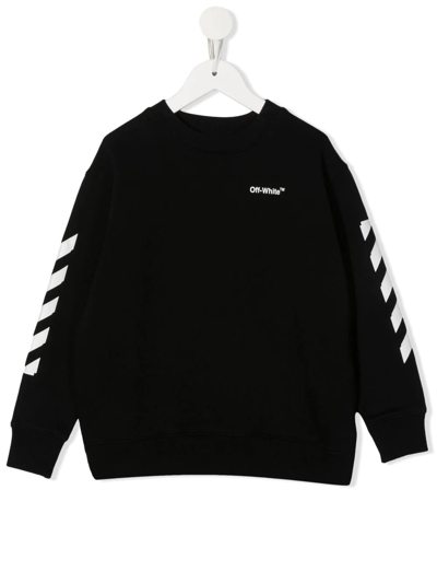Shop Off-white Logo-print Organic Sweatshirt In Black