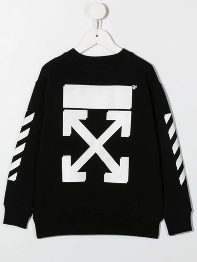 Shop Off-white Logo-print Organic Sweatshirt In Black