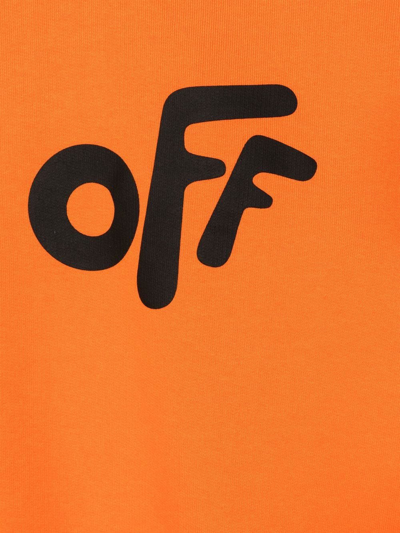 Shop Off-white Logo Cotton Sweatshirt In Orange