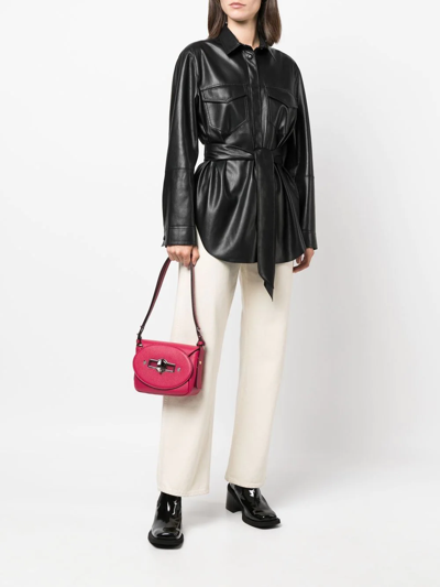 Shop Zanellato Grained-effect Leather Shoulder Bag In Rosa