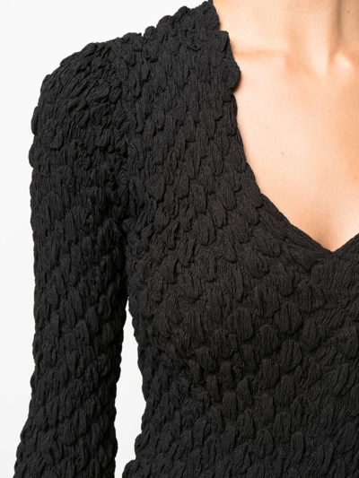 Shop Mcq By Alexander Mcqueen V-neck Knitted Mini Dress In Schwarz