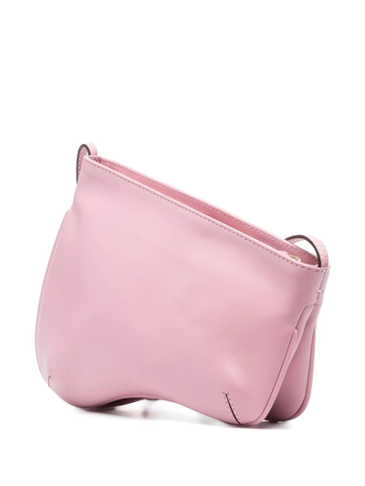 Shop Manu Atelier Curve Leather Shoulder Bag In Rosa