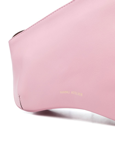 Shop Manu Atelier Curve Leather Shoulder Bag In Rosa