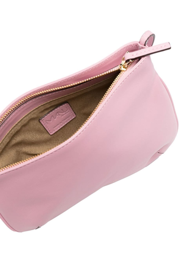 Shop Manu Atelier Curve Leather Shoulder Bag In Rosa