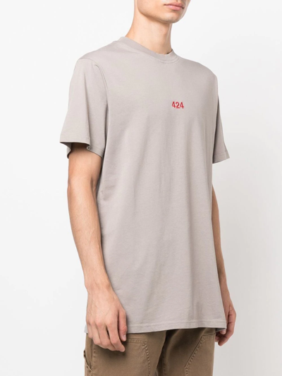 Shop 424 Logo Crew-neck T-shirt In Nude