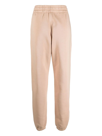 Shop Adidas Originals Embroidered-logo Fleece Track Trousers In Nude