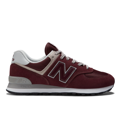 New Balance Burgundy 574 Core Sneakers In Red/white
