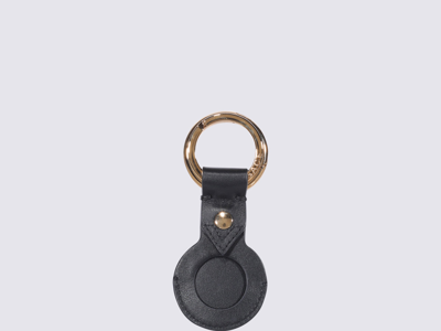 Shop Versace Black-gold Leather Key Ring