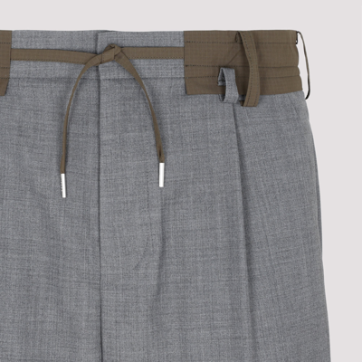 Shop Sacai Suiting Pants In Grey