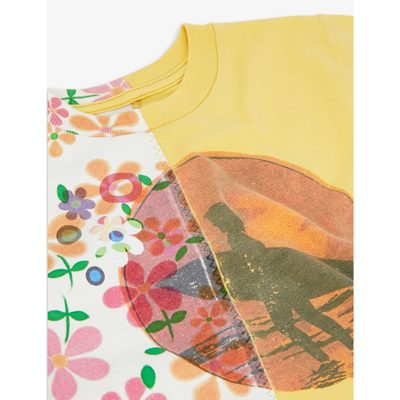 Shop Erl Graphic-print Cotton T-shirt 8-14 Years In Floral Orange