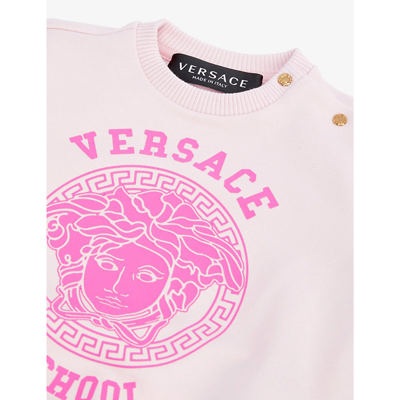 Shop Versace School Stretch-cotton Tracksuit 6-36 Months In Rosa+fuxia