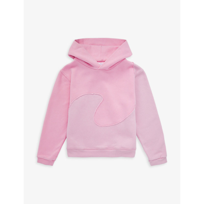 Shop Erl Swirl Embroidered Cotton Hoody 6-14 Years In Pink Purple