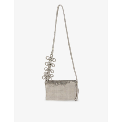 Shop Kara Knot Chainmail Cross-body Bag In Silver