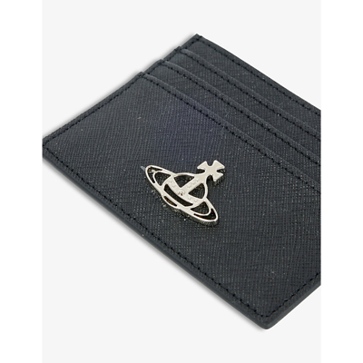 Shop Vivienne Westwood Black Orb Leather Card Holder