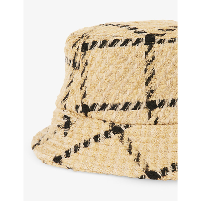 Shop Anine Bing Women's Camel Check Cami Check-pattern Woven Bucket Hat