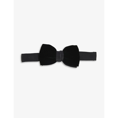 Shop Lanvin Velvet Satin Bow Tie In Black
