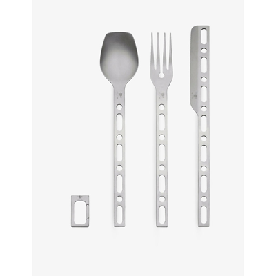 Shop Alessi X Virgil Abloh Occasional Object Limited-edition Stainless-steel 3-piece Cutlery Set
