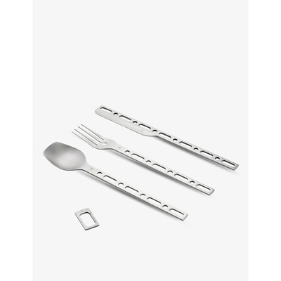 Shop Alessi X Virgil Abloh Occasional Object Limited-edition Stainless-steel 3-piece Cutlery Set