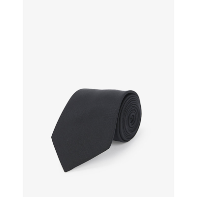 Shop Lanvin Woven Silk Tie In Black