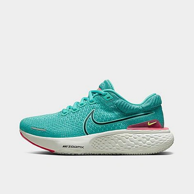 Shop Nike Women's Zoomx Invincible Run Flyknit 2 Running Shoes In Washed Teal/pink Prime/barely Green/black