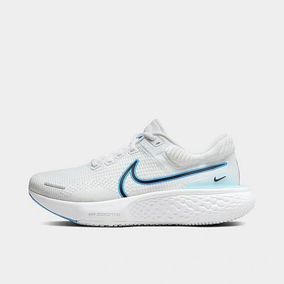 Shop Nike Men's Zoomx Invincible Run Flyknit 2 Running Shoes In White/black/university Blue/university Blue