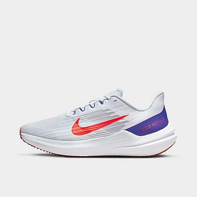 Shop Nike Men's Air Winflo 9 Running Shoes In Football Grey/bright Crimson/concord/cinnabar/yellow Ochre/summit White