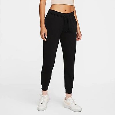 Shop Nike Women's Sportswear Club Fleece Mid-rise Jogger Pants In Black/white