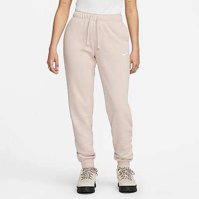 Shop Nike Women's Sportswear Club Fleece Mid-rise Jogger Pants In Pink Oxford/white