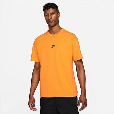 Shop Nike Men's Sportswear Premium Essentials Short-sleeve T-shirt In Kumquat/black