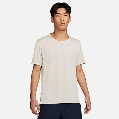 Shop Nike Men's Dri-fit Rise 365 Running T-shirt In Light Bone/heather/reflective Silver