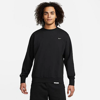 Shop Nike Men's Dri-fit Standard Issue Crewneck Sweatshirt In Black/pale Ivory