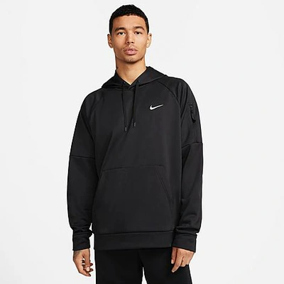 Shop Nike Men's Therma-fit Pullover Training Hoodie In Black/black/white